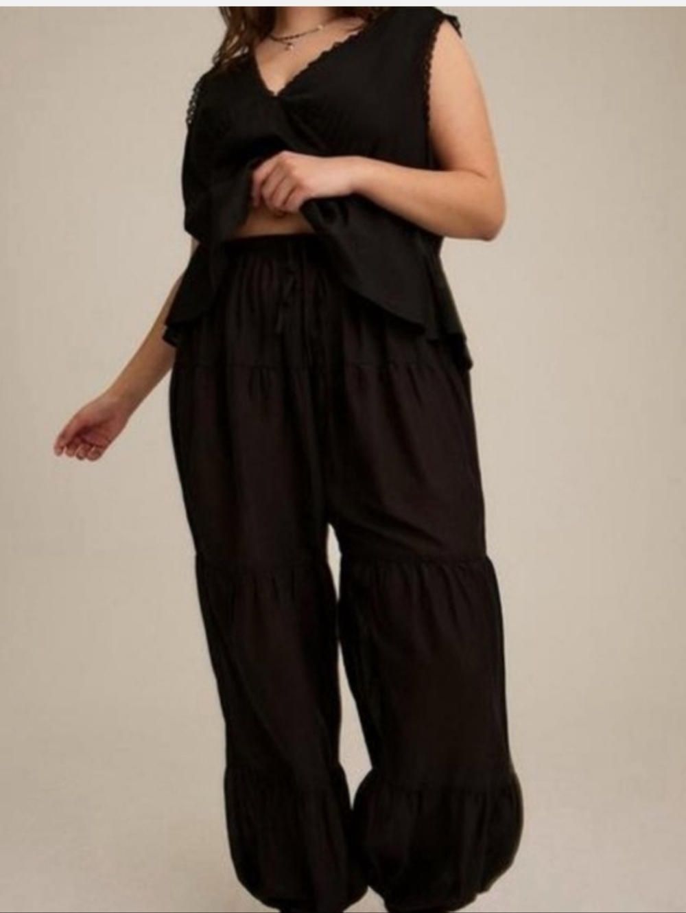 Torrid-Festi Black Relaxed Balloon Pants - Picture 2 of 5